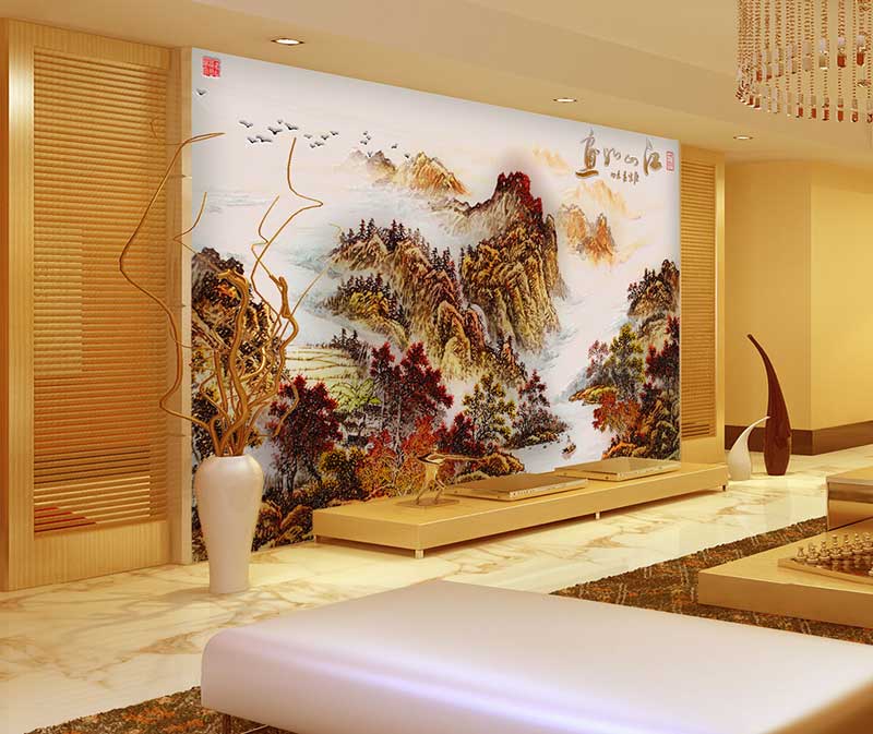 彩雕背景牆打印機打印效果