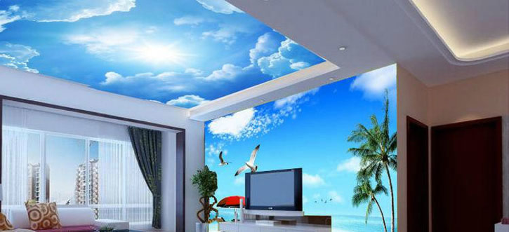 uv平板數碼打印機打印天花效果